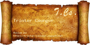 Trinter Csongor névjegykártya